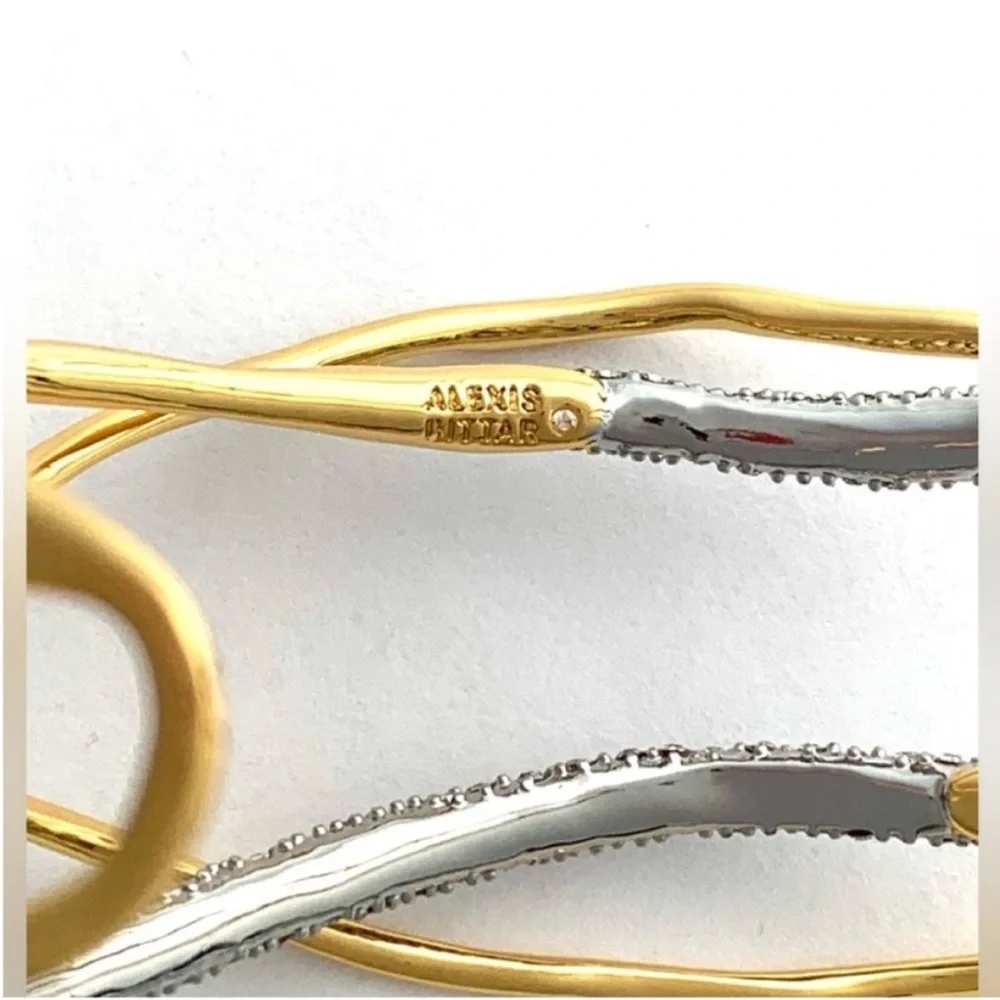 ALEXIS BITTAR • Solanales Gold Silver Crystal Cuff Bracelet - Picture 16 of 16